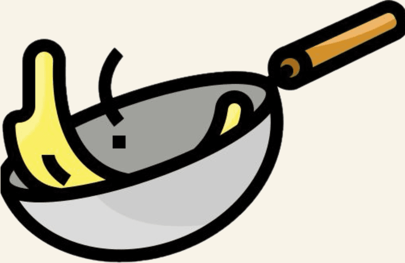 Frying pan with plantains illustration